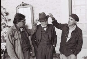 Omero Antonutti e i fratelli taviani sul set di Kaos ©Umberto Montiroli