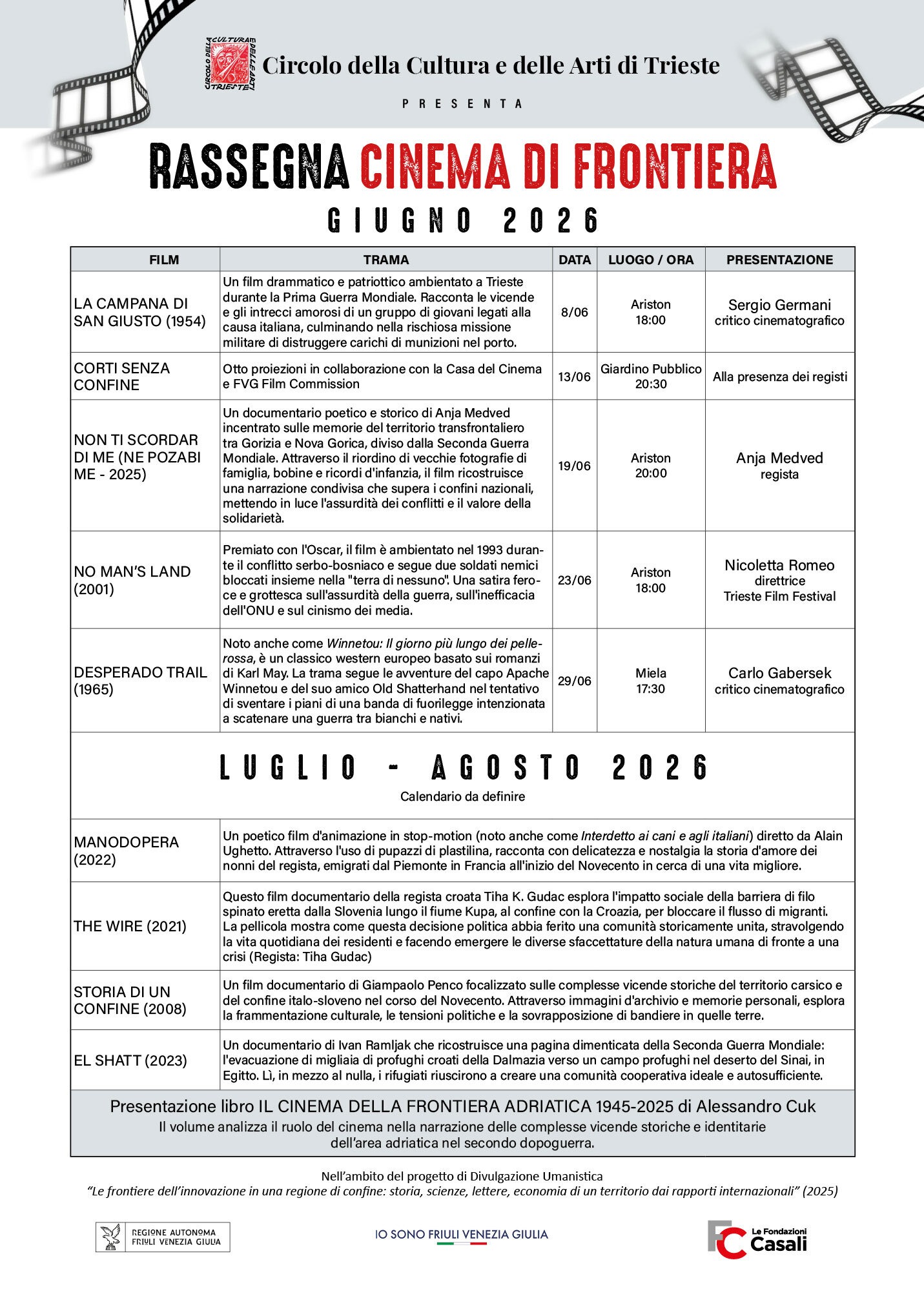 Cinema di Frontiera: la rassegna del CCA tra storia, memoria e confini